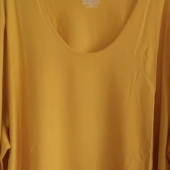 Denim & Co Essentials Golden Yellow Jersey Knit Tee- 5X- Like New - Picture 3 of 4